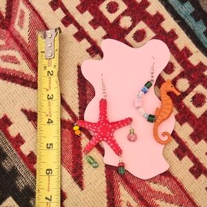 Colorful Starfish and Seahorse Earrings
